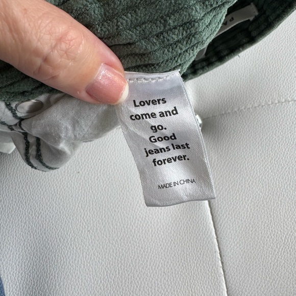 Pacsun Green Corduroy Embroidered Boyfriend Jeans Size 23 - Picture 8 of 14